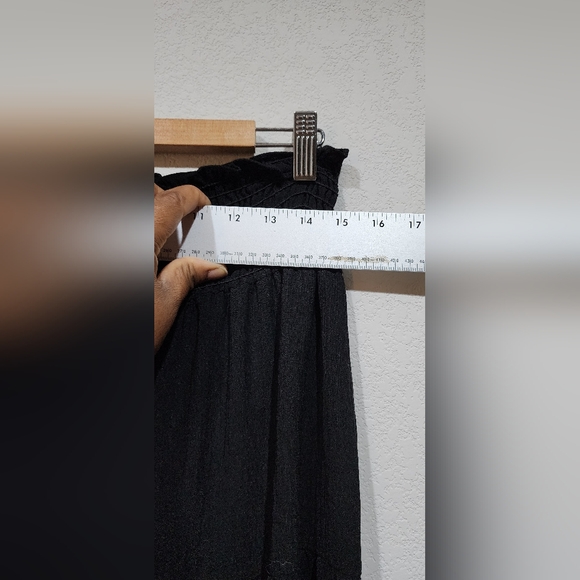 Max Studio Black Tiered Maxi Skirt Ruched Waist Size L - Picture 3 of 12